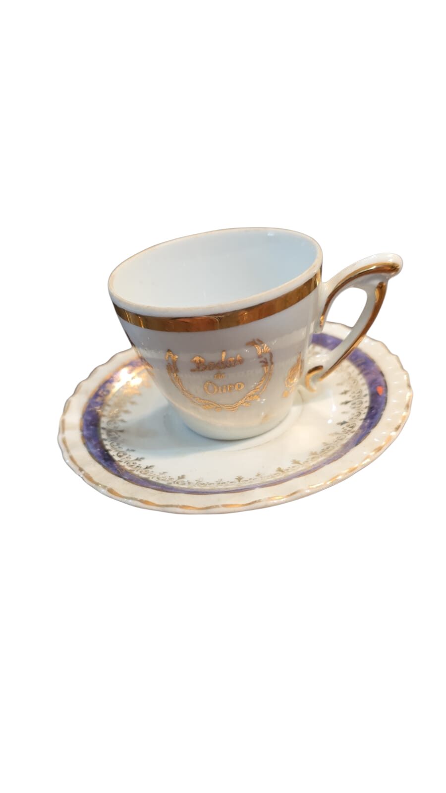 Elegante xícara de porcelana Bodas de Ouro