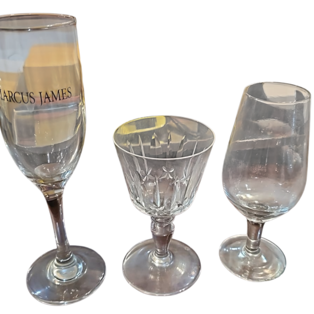 Trio de taças de cristal