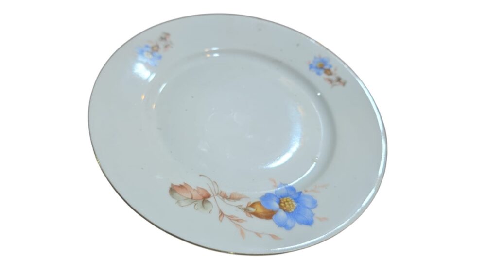 Prato de sobremesa porcelana Tcheca, motivos florais