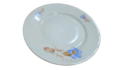 Prato de sobremesa porcelana Tcheca, motivos florais