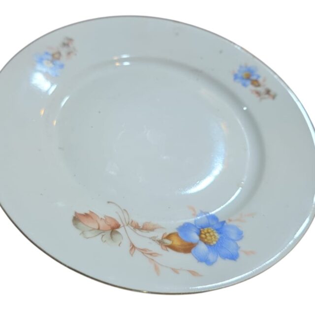 Prato de sobremesa porcelana Tcheca, motivos florais
