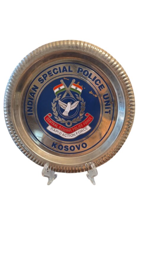 Salva com arte esmaltada da Polícia Especial Indiana