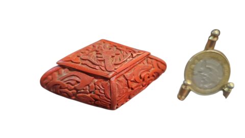 Potiche raro, cloisonné com bela arte em laca cinnabar