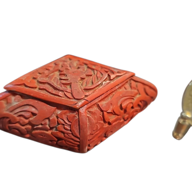 Potiche raro, cloisonné com bela arte em laca cinnabar