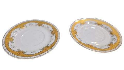 Par de pires de café de porcelana com bela arte