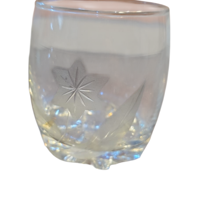 Copo de cristal, lapidações florais