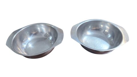 Par de petisqueiras antigas inox