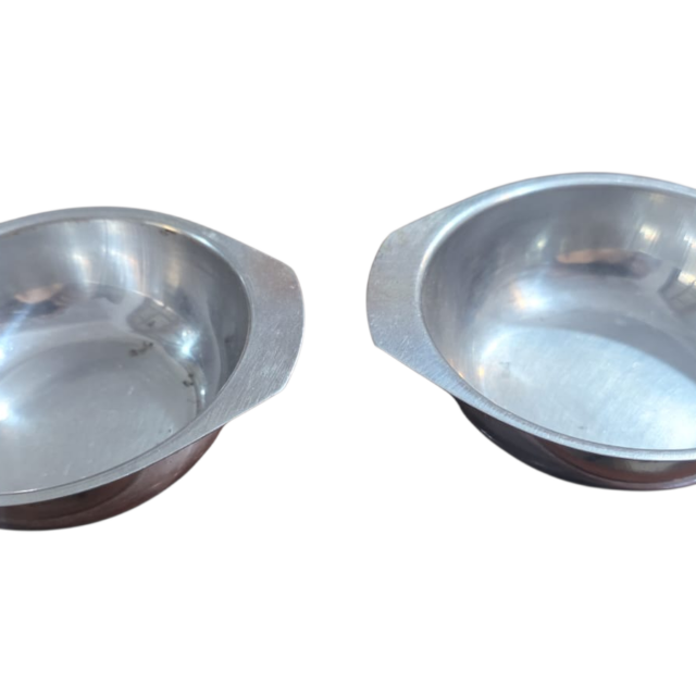 Par de petisqueiras antigas inox
