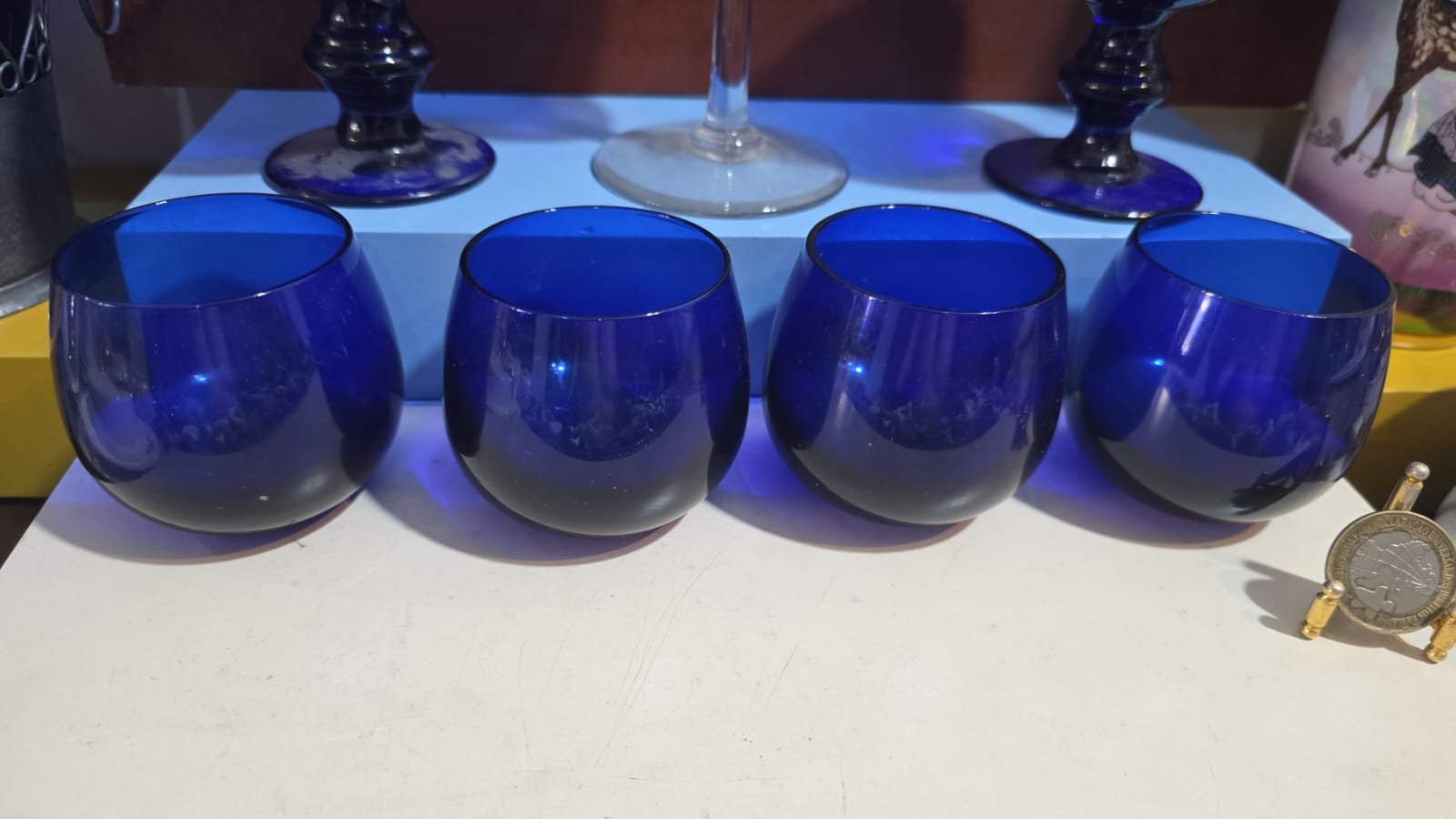 Copinhos belgas azul cobalto, impecável estado. (valor unitário) - Imagem 2
