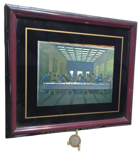 Antigo quadro Santa Ceia, efeito metálico