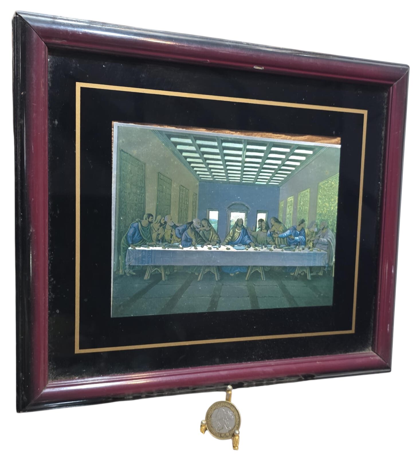 Antigo quadro Santa Ceia, efeito metálico