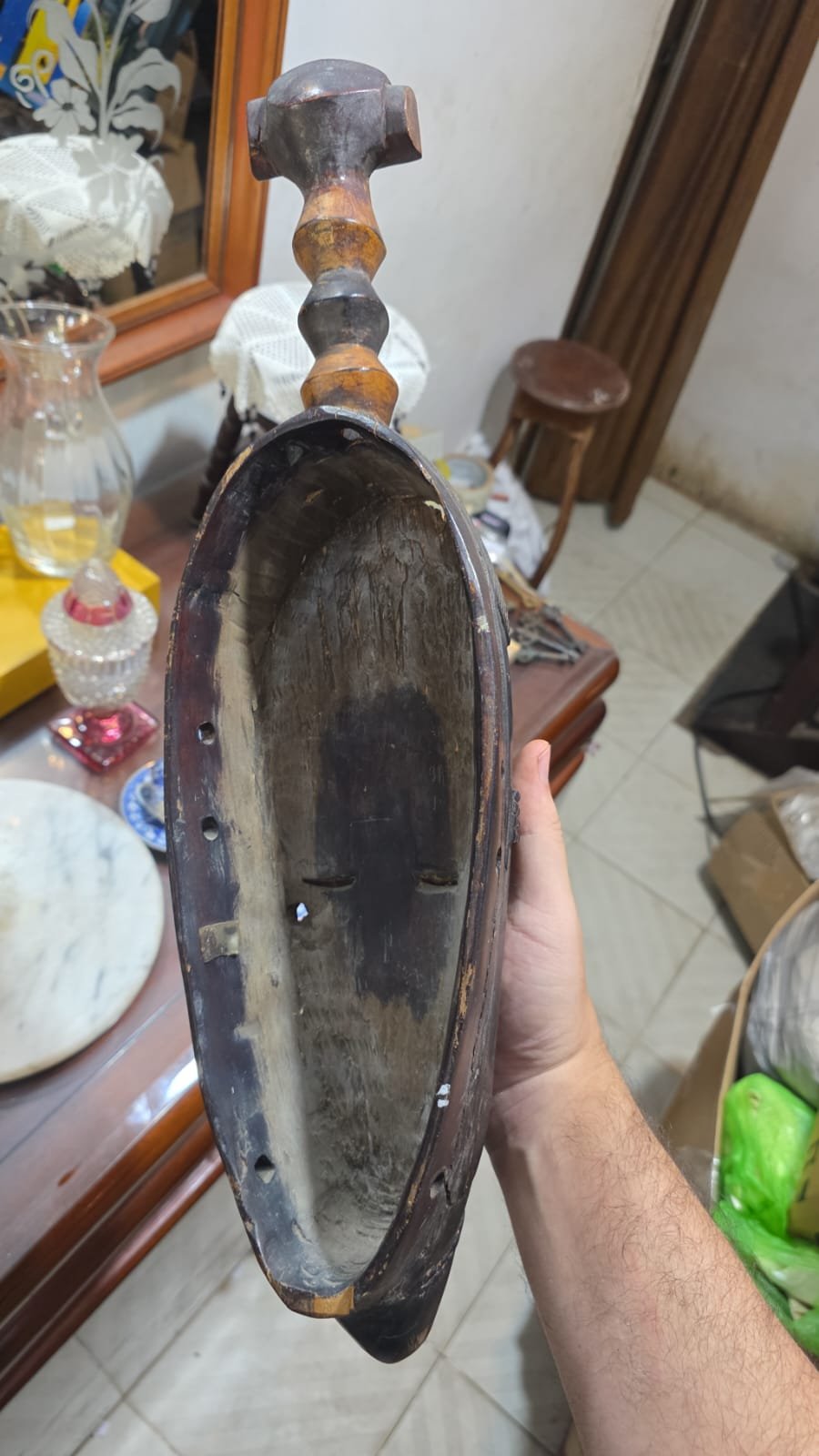 Antiga máscara africana de madeira, arte incrível - Imagem 3