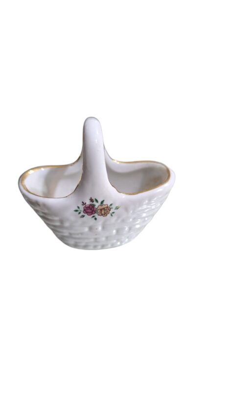 Miniatura de floreira de porcelana