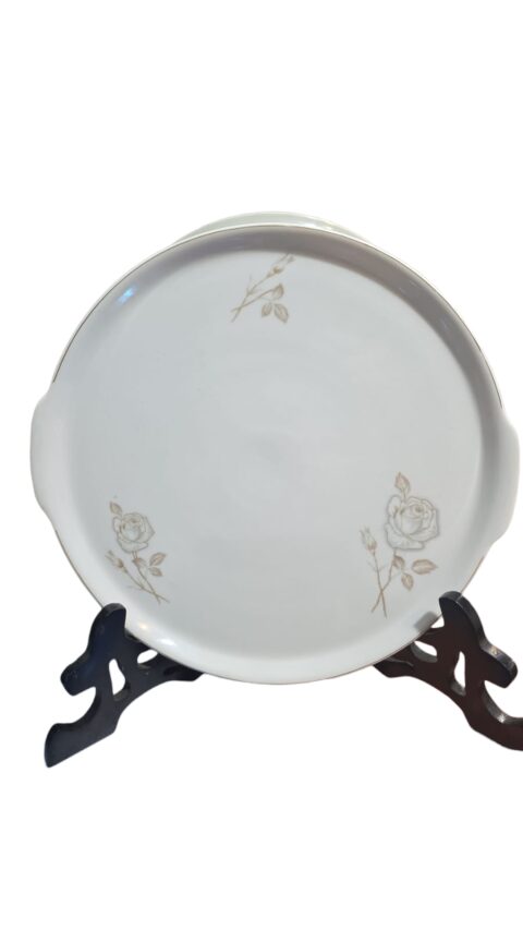 Grande prato de bolo de porcelana