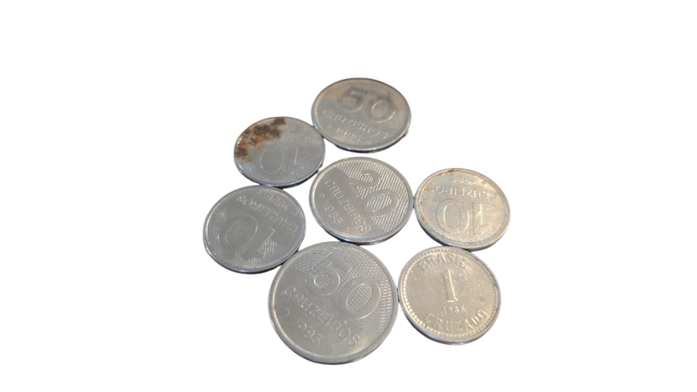 Lote sete moedas, cruzeiros