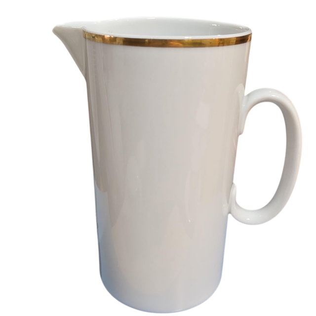 Leiteira, porcelana Renner, filetada a ouro