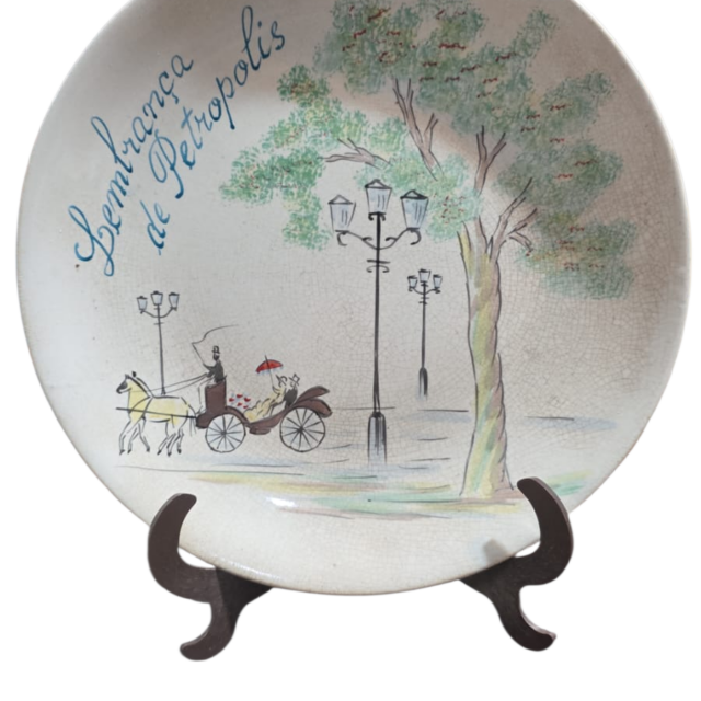 Antiga louça de Petrópolis, bela arte feita a mão, lindo craquelado do tempo