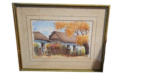 Quadro antigo com pintura assinada