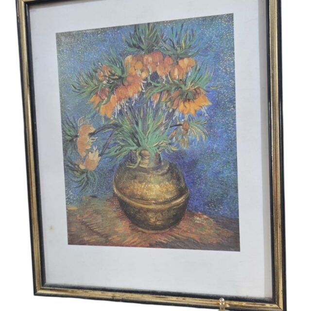 Belo quadro com ilustração, "Fritilárias Coroa-Imperial em um Vaso de Cobre" (1887) de Vincent van Gogh
