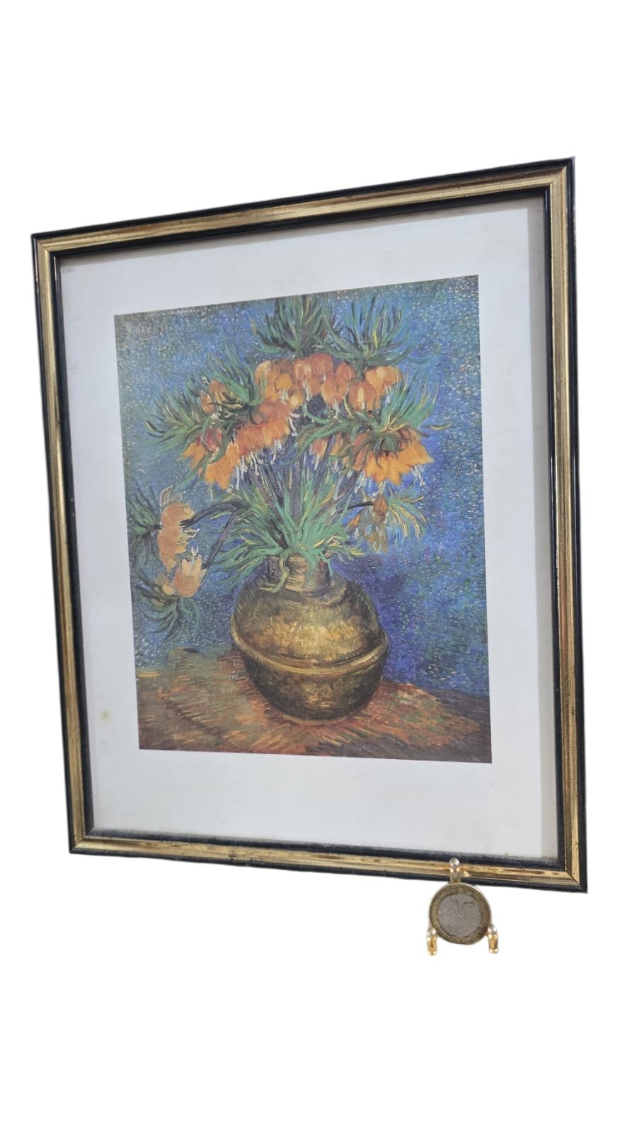 Belo quadro com ilustração, "Fritilárias Coroa-Imperial em um Vaso de Cobre" (1887) de Vincent van Gogh