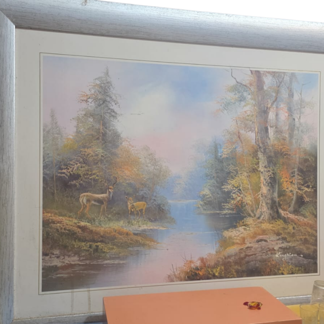 Grande e belo quadro, ilustração com dourações