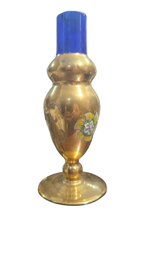 Vaso veneziano com fartas dourações e arte feita a mão