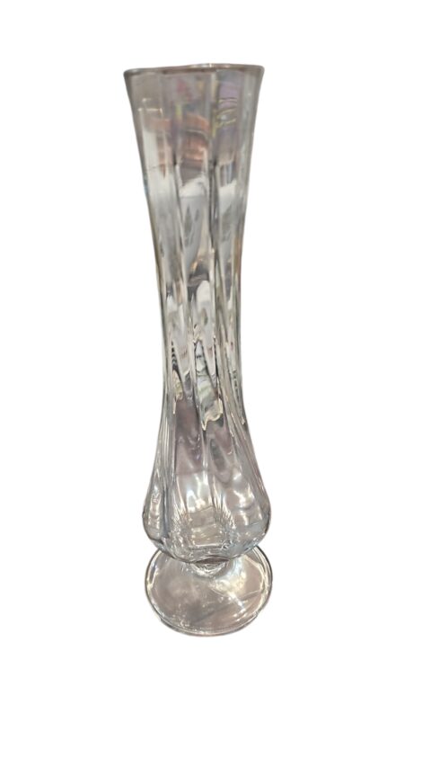 Floreira de cristal canelada