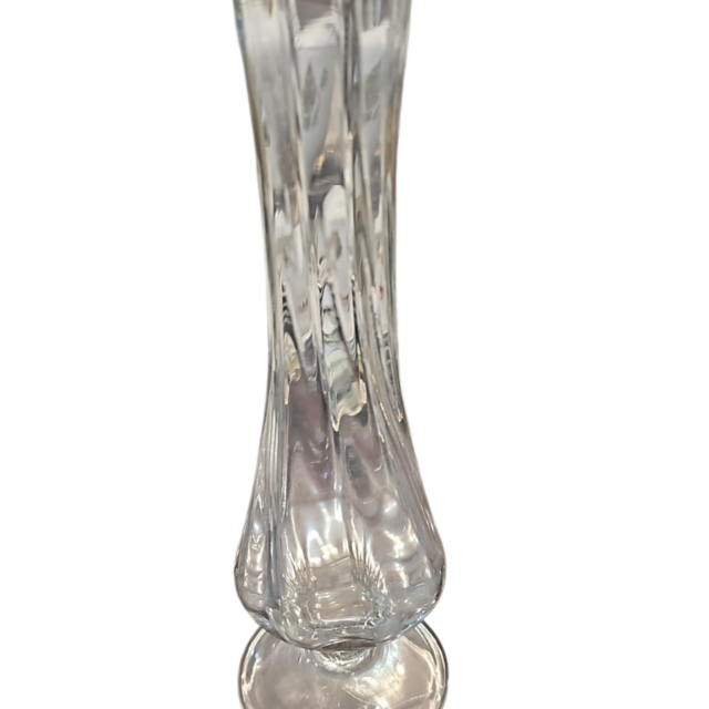 Floreira de cristal canelada