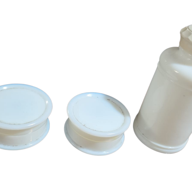 Trio antigos potiches de opalina