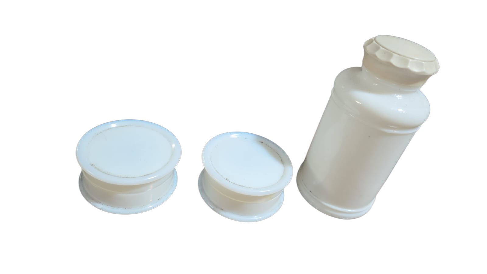 Trio antigos potiches de opalina