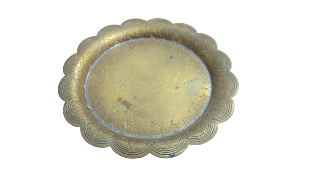 Porta garrafa indiano em dourado metal
