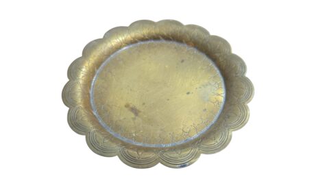 Porta garrafa indiano em dourado metal