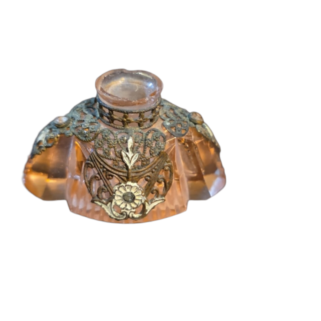 Belo e antigo perfumeiro rose de cristal Tcheco