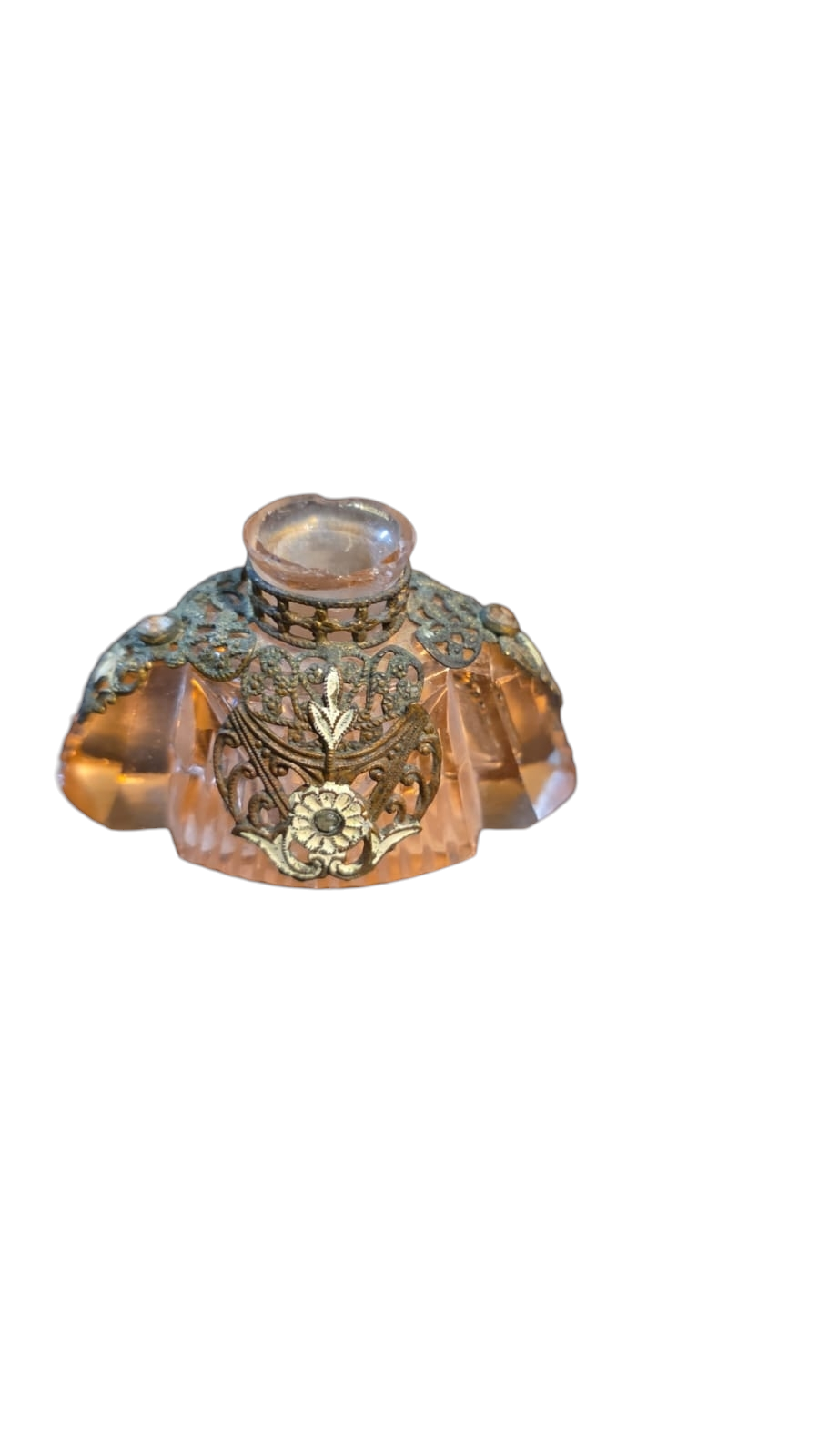 Belo e antigo perfumeiro rose de cristal Tcheco