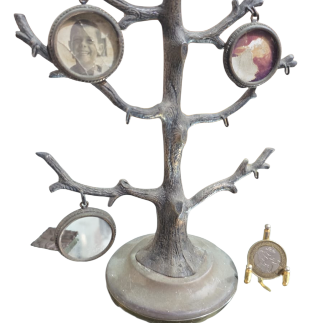 Antiga decoração de bronze árvore genealógica