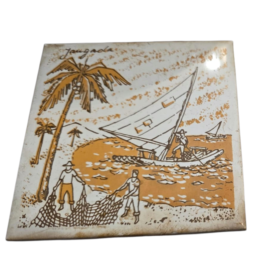 Antigo azulejo pintado a mão, bela arte