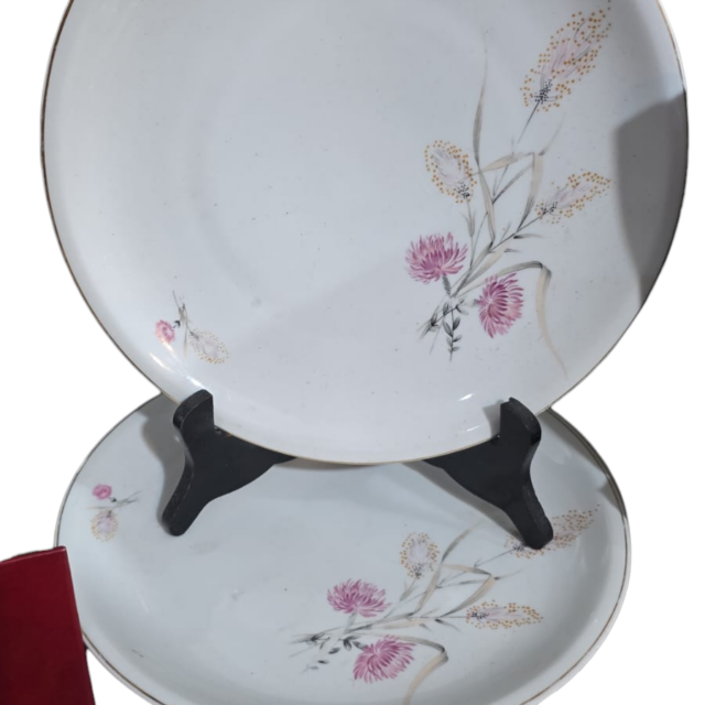 Pratos rasos de porcelana Real, motivos florais