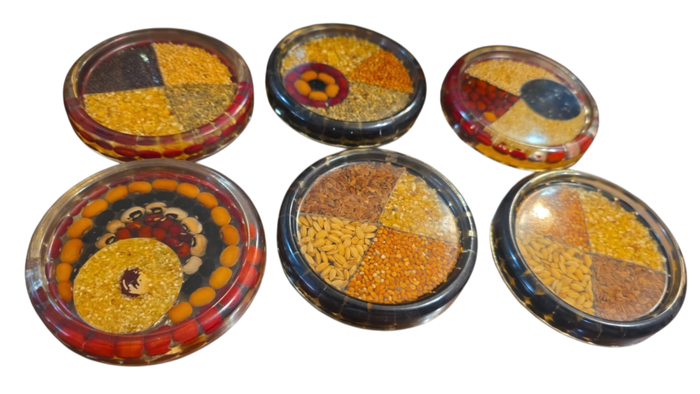 Conjunto de porta copos artesanais