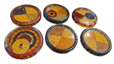Conjunto de porta copos artesanais