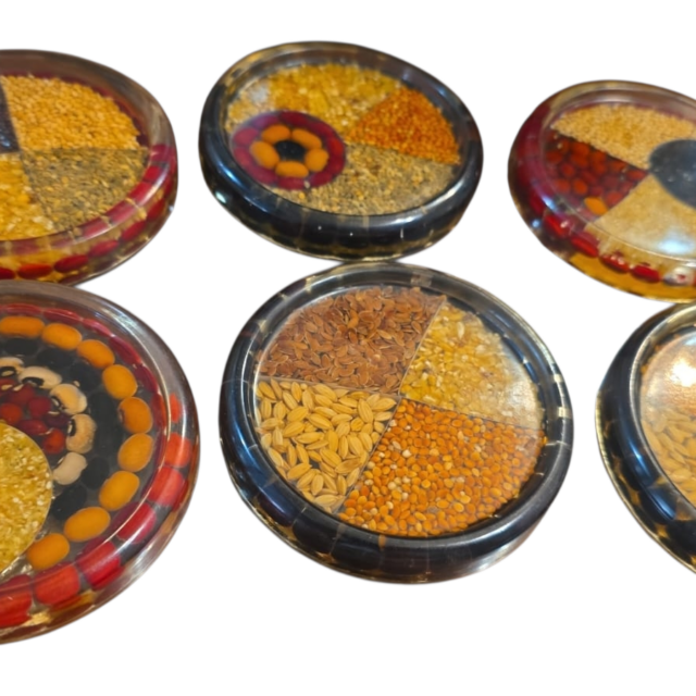 Conjunto de porta copos artesanais