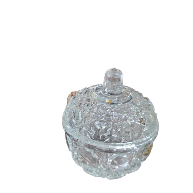 Porta joia maçã antigo, cristal Mauá, com caixa original da época