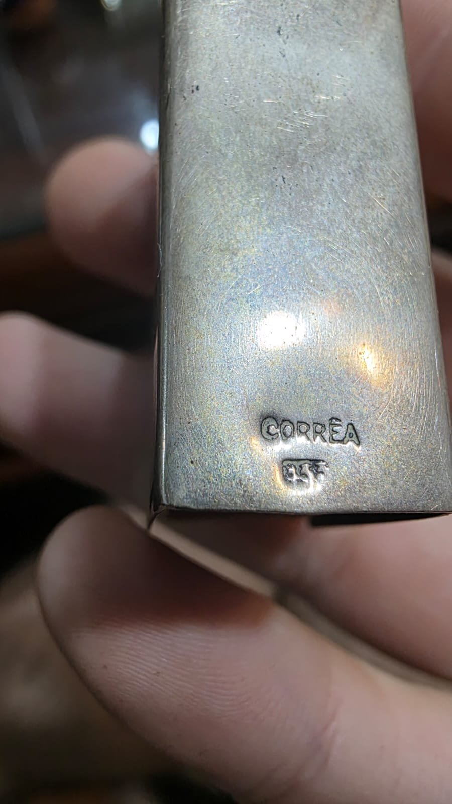 Antigo porta caixa de fósforos em prata de lei contrastada, ourives Corrêa - Imagem 3