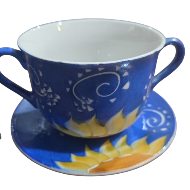 Consommé de porcelana pintado a mão