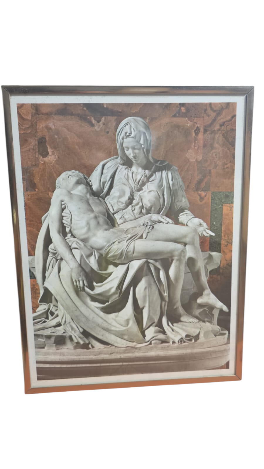 Quadro Pietá, moldura metal