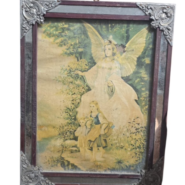 Porta retrato antigo de madeira