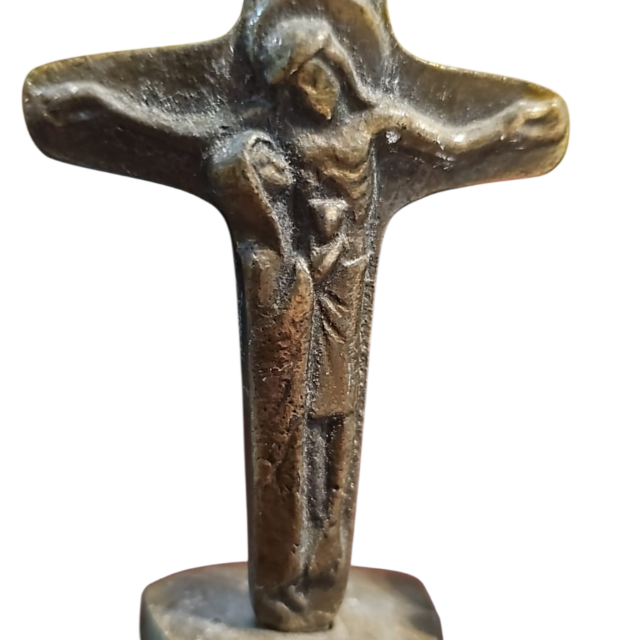Antiga rara arte sacra de bronze