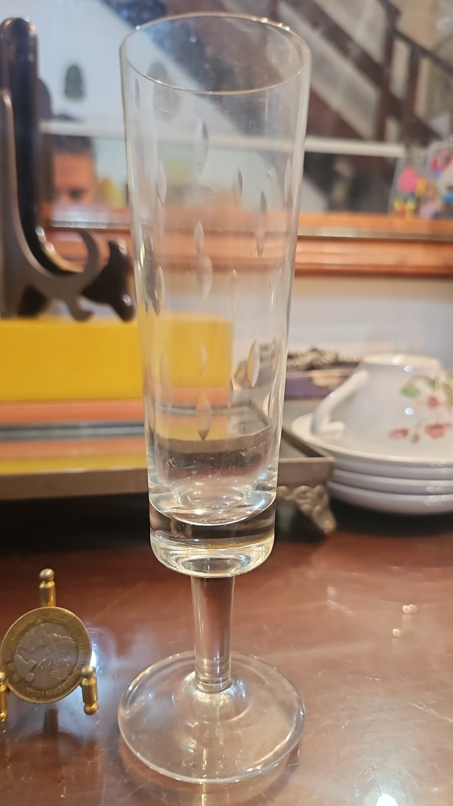 Taça de cristal com lapidações - Imagem 2