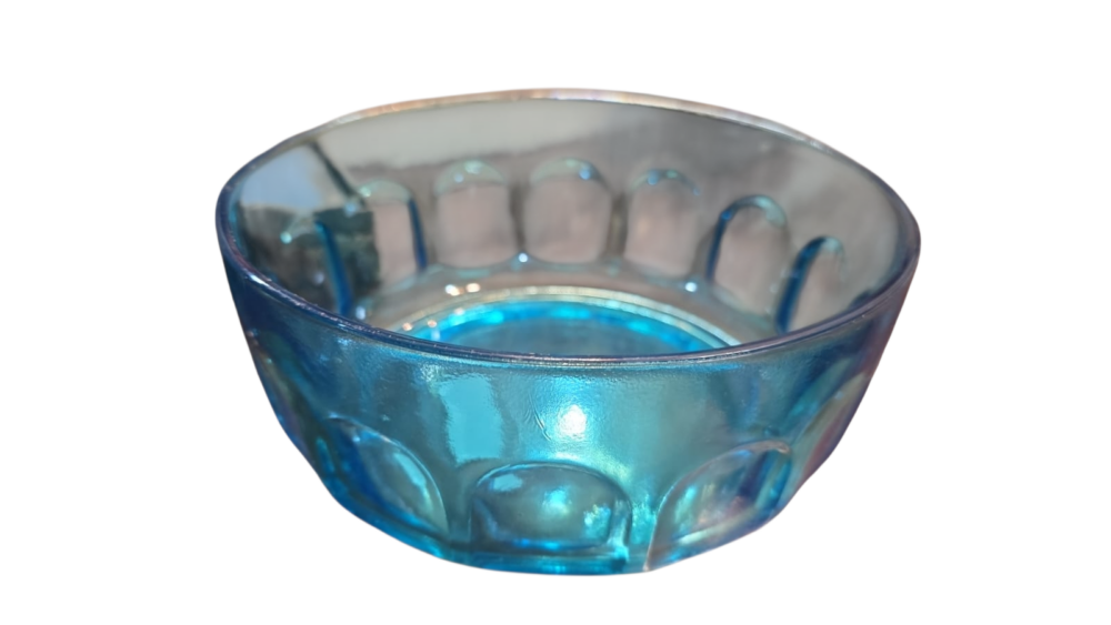 Tigela de vidro azul turquesa
