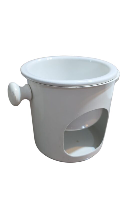 Mini fondue de metal e porcelana