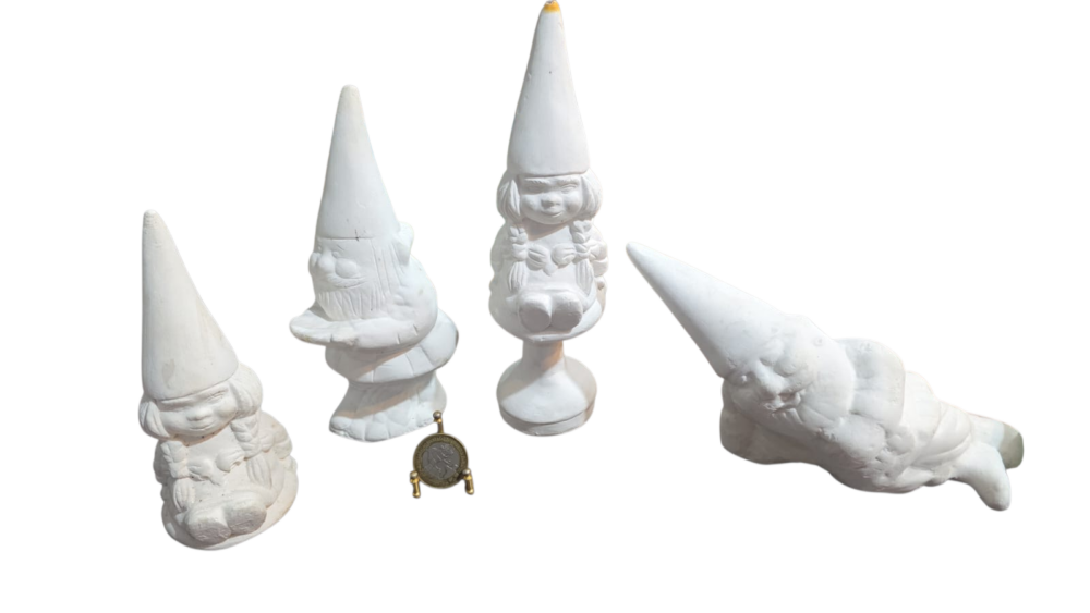 Quarteto de Gnomos de jardim de gesso